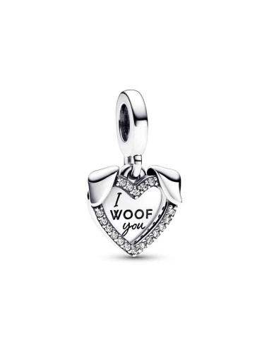 CHARM COLGANTE DOBLE EN PLATA DE LEY CORAZN  PER