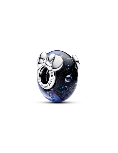 CHARM EN PLATA DE LEY CRISTAL DE MURANO AZUL MICKE