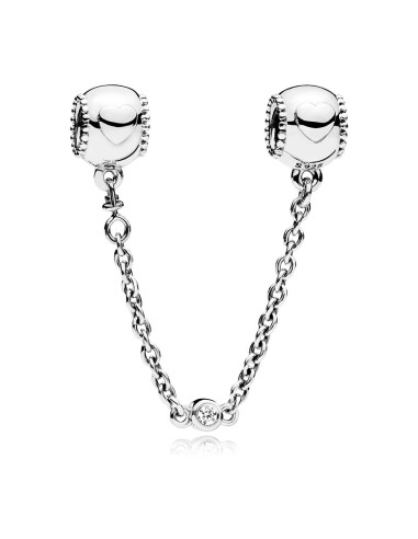 SILVER SAFETY CHAIN PETITE HEARTS