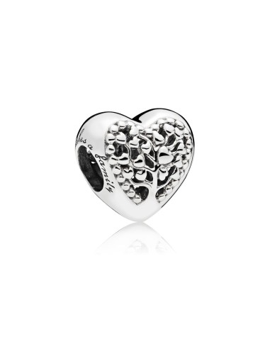 SILVER CHARM WITH FLOWERING HEARTS