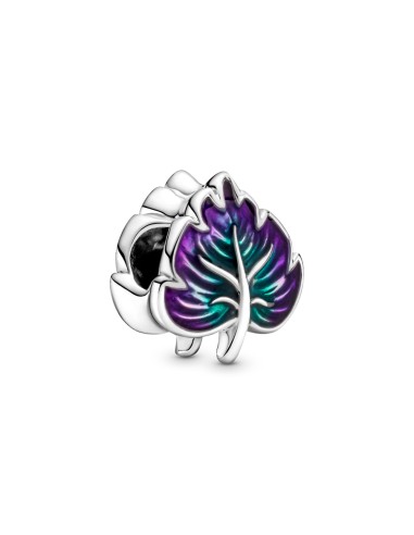 GREEN AND PURPLE LEAF SILVER CHARM