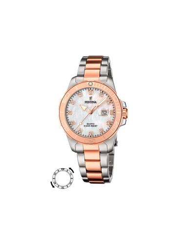 RELOJ FESTINA SRA ACERO BICOLR IP ROSE ESF NACAR