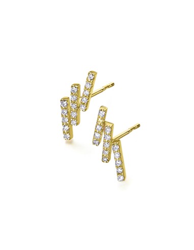 PENDIENTES ORO AMARILLO 3 BARRITAS C BRILLANTES