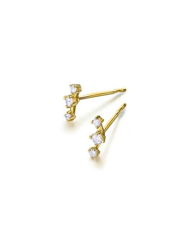 YELLOW GOLD EARRINGS WITH 3 DIAMONDS