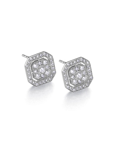 PENDIENTES OCTO ORO BLANCO DIAMANTES