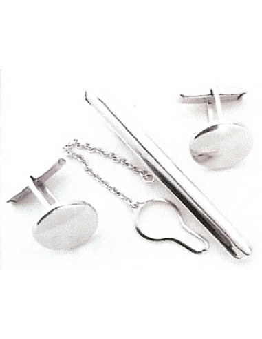 PLAIN ROUND SILVER CUFFLINKS