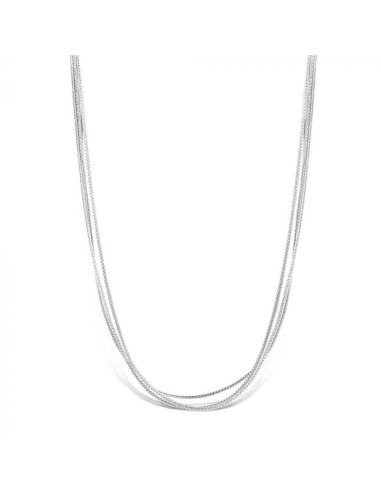 COLLAR PLATA LALA 4550CM TRES HILOS ESPIGA