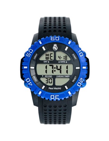 RELOJ REAL MADRID DIGITAL NEGRO CORREA BISEL AZUL