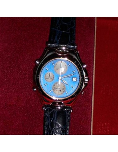 RELOJ SEIKO CAB CRONO ALARMA AZUL CHAPADO