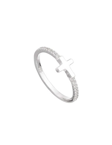 ANILLO PLATA CIRCONITAS WITH MOTIVE CRUZ LISA