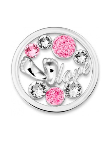 MONEDA BABYFEET ROSA CLARO CALADA CSWAROVSKI CR