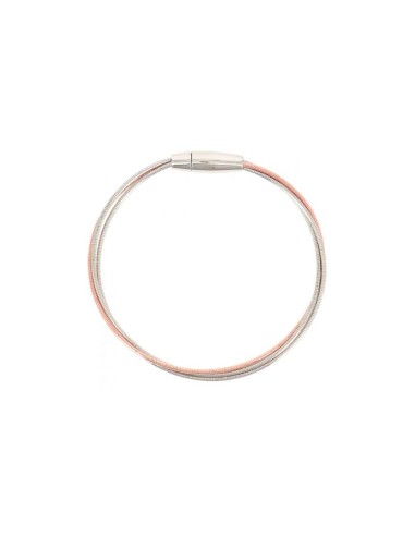 Bracelet PLATE CHAPADA BICOLOR DNA RODIO ROSA