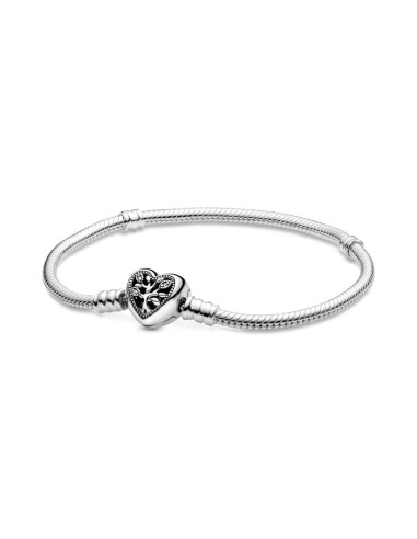 PULSERA PLATA MOMENTS CIERRE CORAZON FAMILIAR