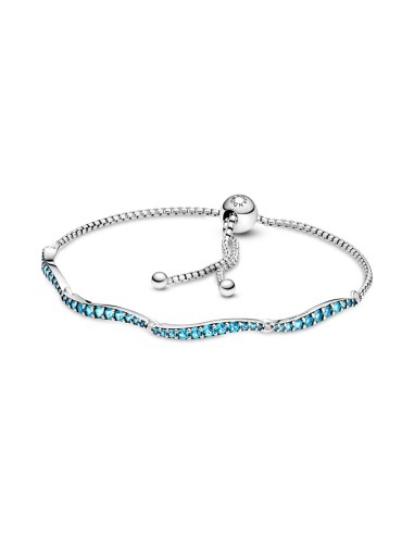 PULSERA PLATA PANDORA DESLIZANTE AZUL