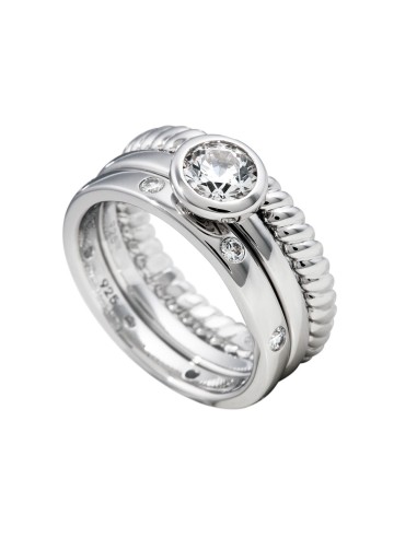 ANILLO PLATA TRIPLE CON CIRCONITAS