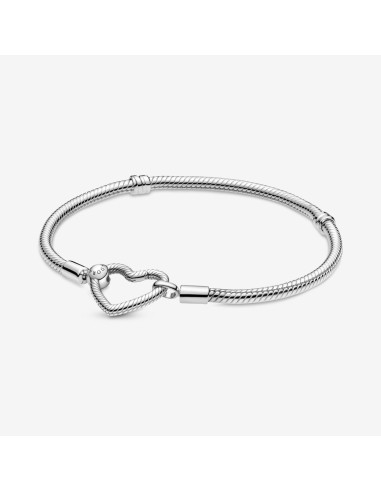 PULSERA PLATA MOMENTS CADSERPIENTE CIERRE CORAZON