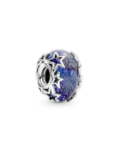 ABALORIO PLATA CRISTAL MURANO GALAXIA Y ESTRELLAS