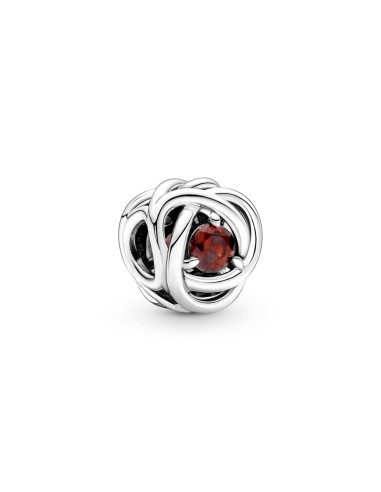 ABALORIO PLATA CIRCULO ETERNITY ROJO