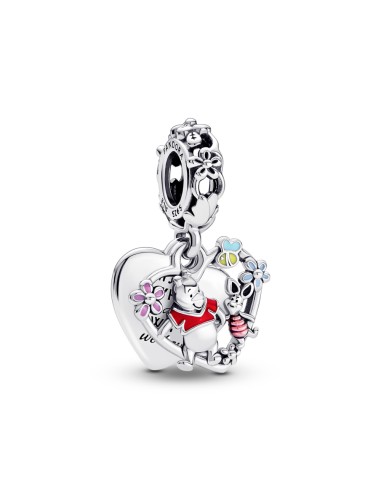 CHARM COLGANTE DOBLE EN PLATA DE LEY WINNIE THE PO