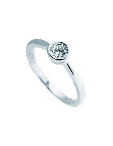 CHATON 5MM ZIRCONIA SOLITAIRE SILVER RING