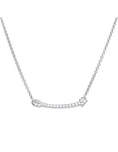 SILVER ARROW NECKLACE IN SILVER AND ZIRCONIA IN PAVE