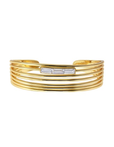 BRAZALETE PLATA DORADA MULTIPLE BRAZO 7 AROS TOPAC