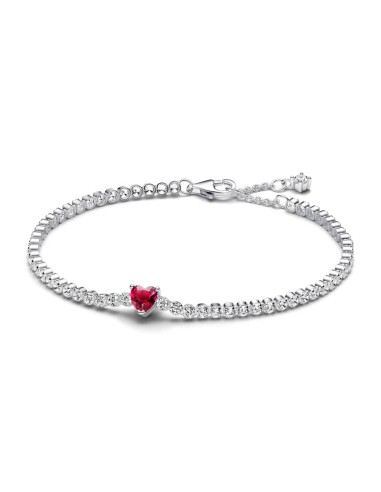 Bracelet SILVER RED BRILLIANT HEART TENNIS