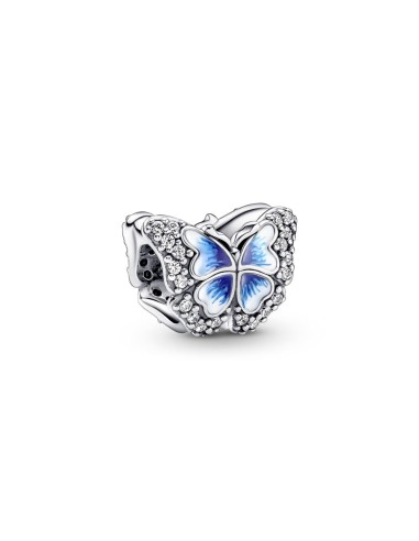 BRILLIANT BLUE BUTTERFLY SILVER CHARM