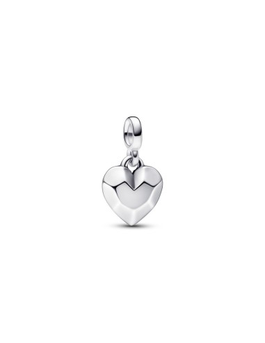 MINI PENDANT IN STERLING SILVER FACETED HEART BREAD