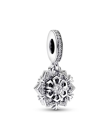 DOUBLE PENDANT CHARM IN STERLING SILVER SNOWFLAKE