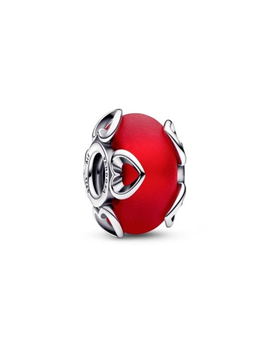 MURANO CRYSTAL CHARM IN SILVER RED LAW JOHE