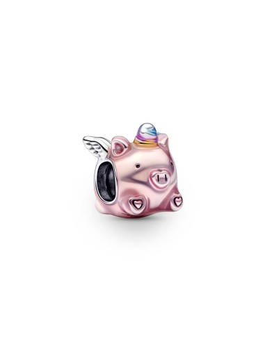STERLING SILVER CHARM FLYING PIG UNICORN