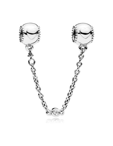 PETITE HEARTS SILVER SAFETY CHAIN