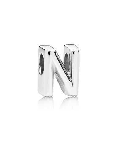 SILVER BEAD LETTER N