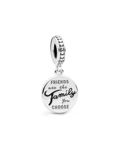 SILVER BEAD PENDANT FRIENDS ARE THE FAMILY AND C