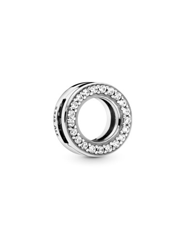 SILVER CLIP REFLECTIONS CIRCLE IN PAVE