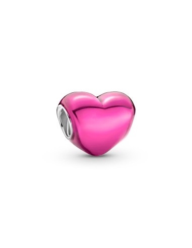 SILVER BEAD WITH PINK METALLIC HEART