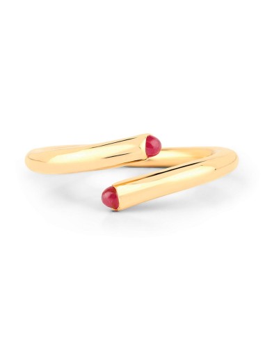 SILVER LAVZ GOLDEN RUBY RING