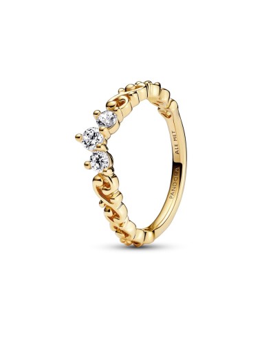 RING WITH A 14K GOLD PLATED TIARA RE