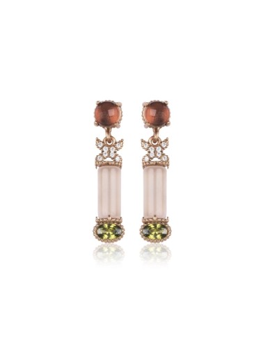 MONTMARTRE SILVER ROSE QUARTZ EARRINGS