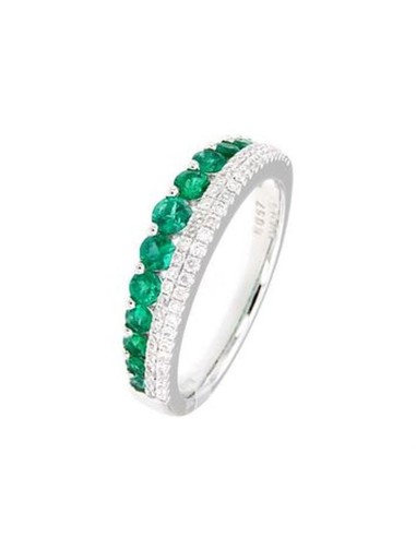 WHITE GOLD DIAMONDS AND EMERALD RING