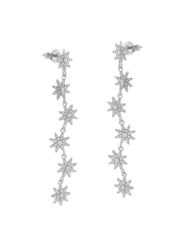 LONG SILVER EARRINGS WITH WHITE ZIRCONS ITEMPOR