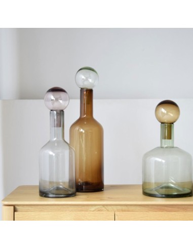 GREEN AND AMBER GLASS BOTTLE SMALL 165X355 CM