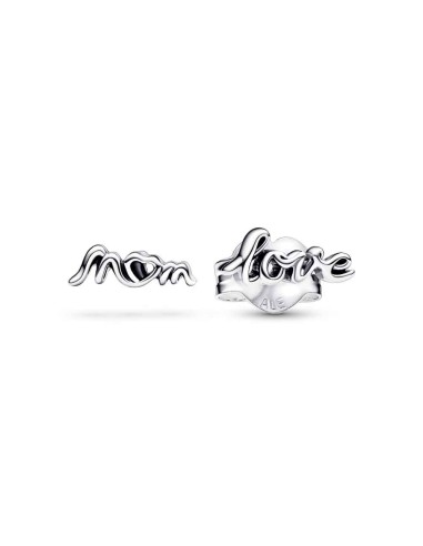 PENDIENTES DE BOTN EN PLATA DE LEY AMOR MAM