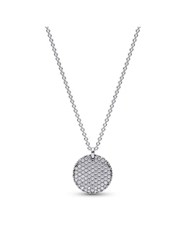 NECKLACE IN STERLING SILVER CIRCLE IN PAV