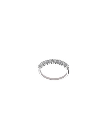 RHODIUM SILVER RING WITH 8 WHITE ZIRCONS