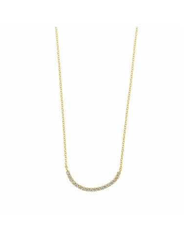 GOLDEN SILVER NECKLACE WITH WHITE ZIRCON RIVIERE MOTIF