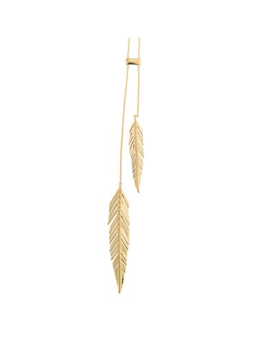 LIFE IN GOLD FEATHERS GOLDEN SILVER NECKLACE