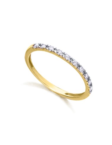 BICOLORED GOLD RING M ALLIANCE WITH DIAMOND