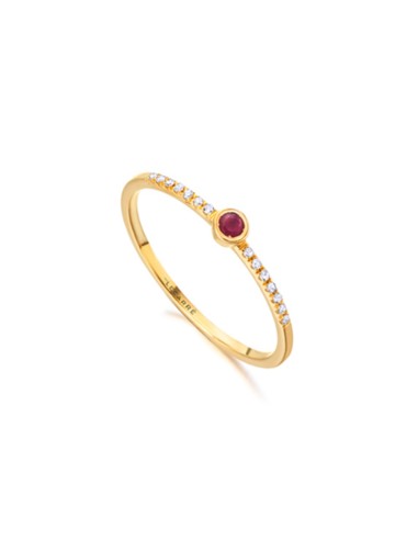 YELLOW GOLD DIAMONDS AND RUBY RING